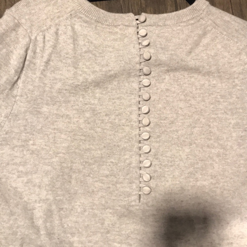 JCrew collection button back cashmere crew neck
